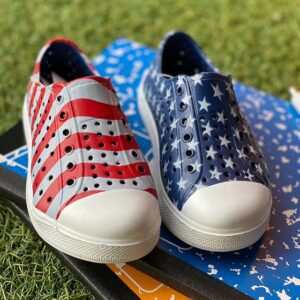 Breathable shoes with a US flag design